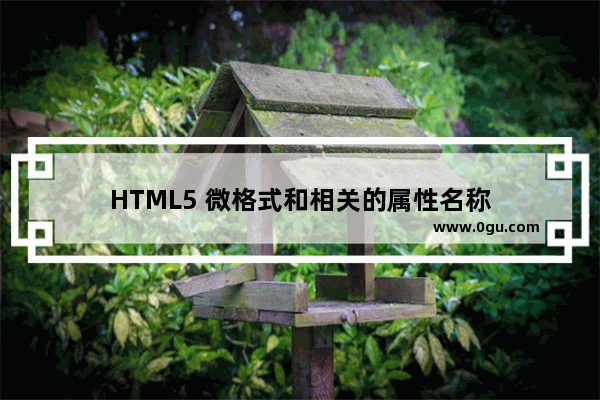 HTML5 微格式和相关的属性名称