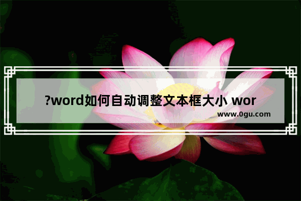 ?word如何自动调整文本框大小 word自动调整文本框大小的方法