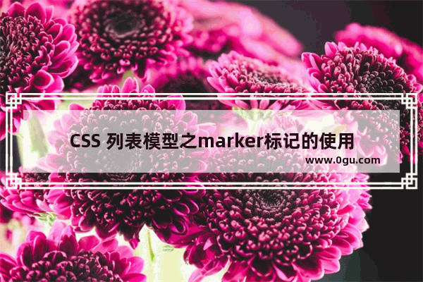 CSS 列表模型之marker标记的使用