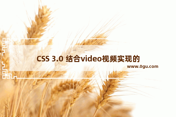 CSS 3.0 结合video视频实现的创意开幕效果