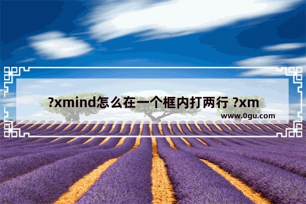 ?xmind怎么在一个框内打两行 ?xmind在主题框中实现换行的方法