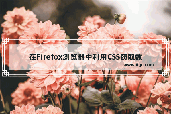 在Firefox浏览器中利用CSS窃取数据