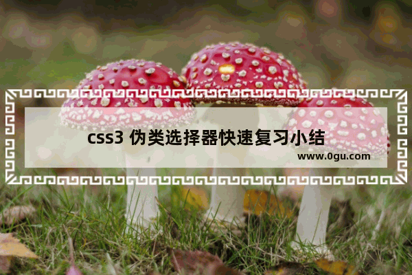 css3 伪类选择器快速复习小结