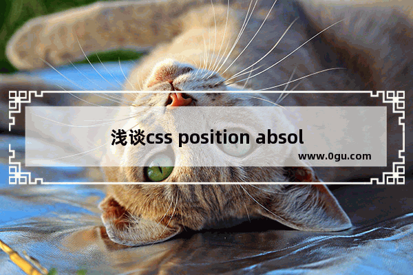 浅谈css position absolute相对于父元素的设置方式