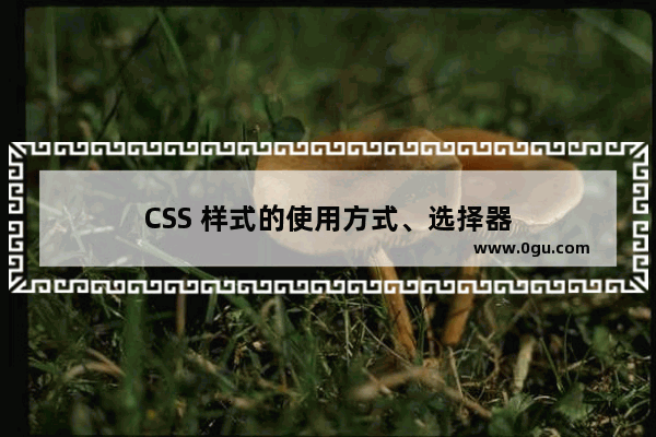 CSS 样式的使用方式、选择器