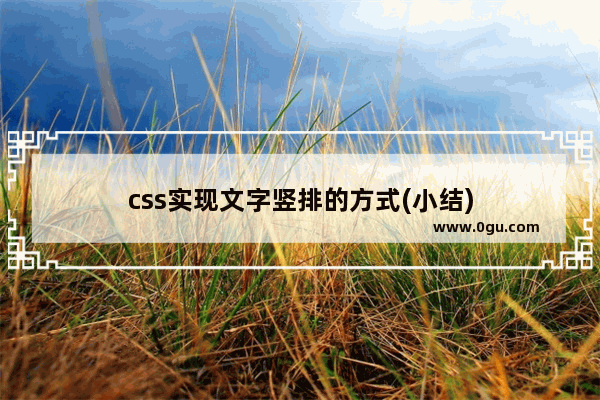 css实现文字竖排的方式(小结)