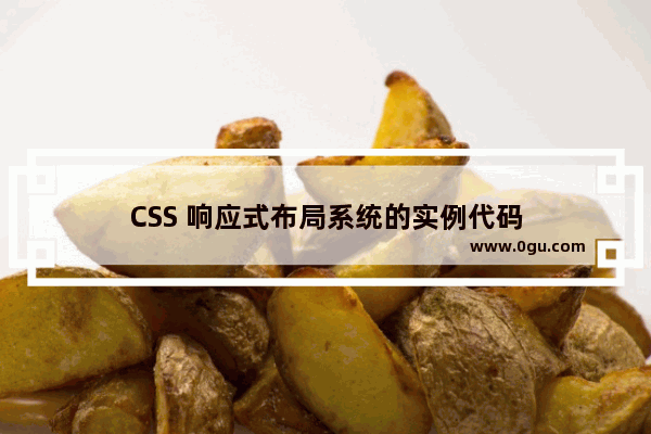 CSS 响应式布局系统的实例代码