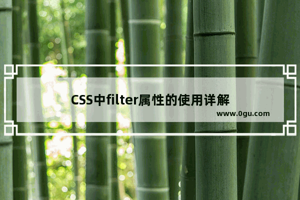 CSS中filter属性的使用详解