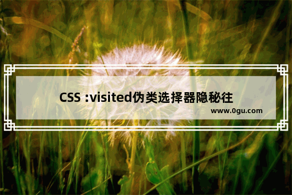 CSS :visited伪类选择器隐秘往事回忆录