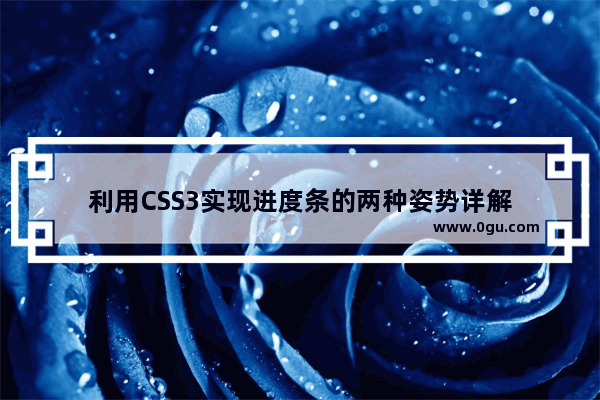 利用CSS3实现进度条的两种姿势详解