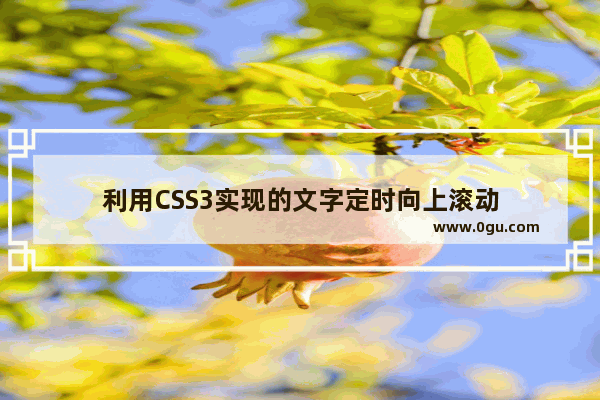 利用CSS3实现的文字定时向上滚动