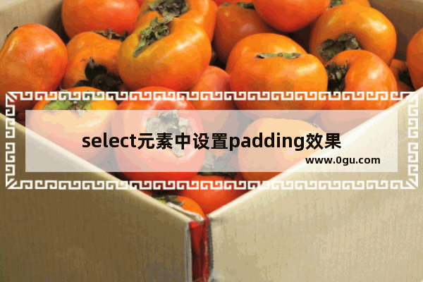 select元素中设置padding效果的方法