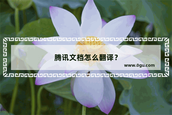 腾讯文档怎么翻译？