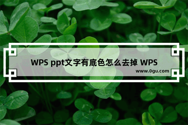 WPS ppt文字有底色怎么去掉 WPS ppt去除文字底色的方法