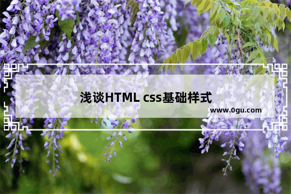 浅谈HTML css基础样式