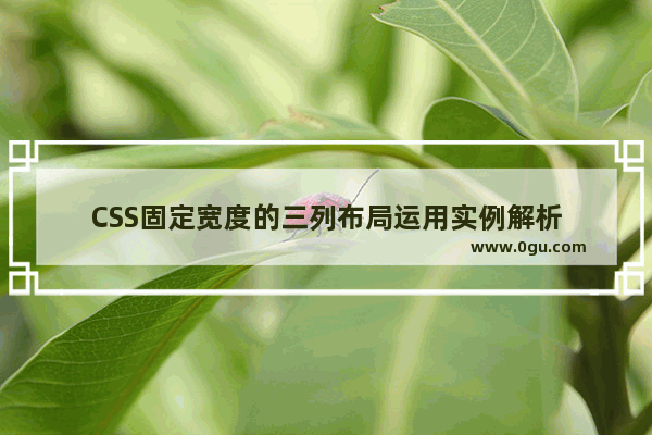 CSS固定宽度的三列布局运用实例解析