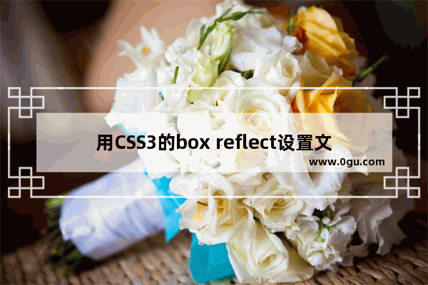 用CSS3的box reflect设置文字倒影效果的方法讲解