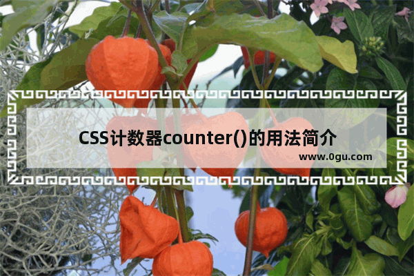 CSS计数器counter()的用法简介