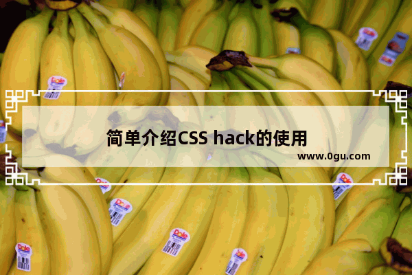 简单介绍CSS hack的使用