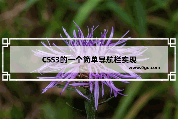 CSS3的一个简单导航栏实现