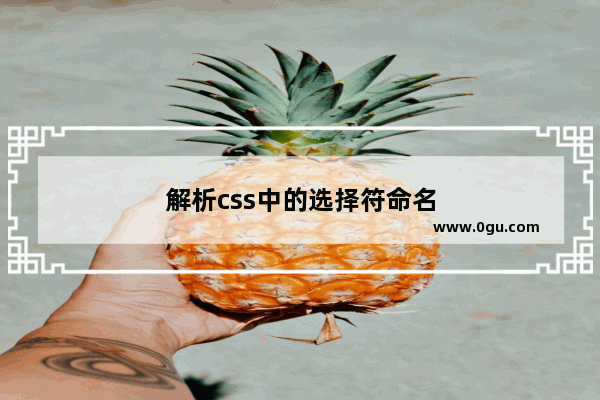 解析css中的选择符命名