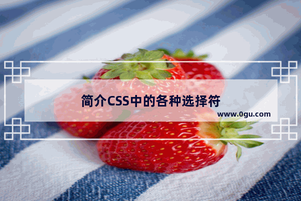 简介CSS中的各种选择符