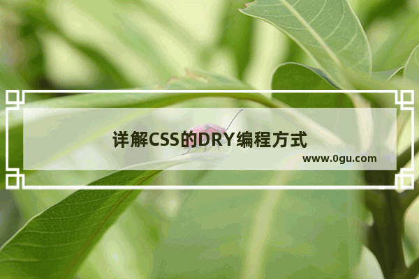 详解CSS的DRY编程方式