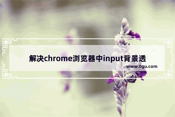 解决chrome浏览器中input背景透明问题