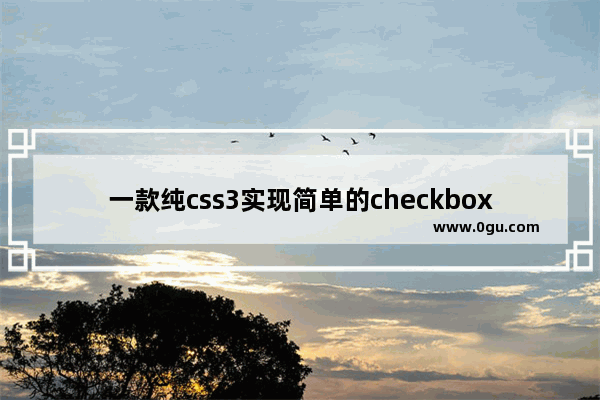 一款纯css3实现简单的checkbox复选框和radio单选框