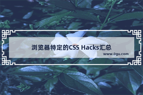 浏览器特定的CSS Hacks汇总