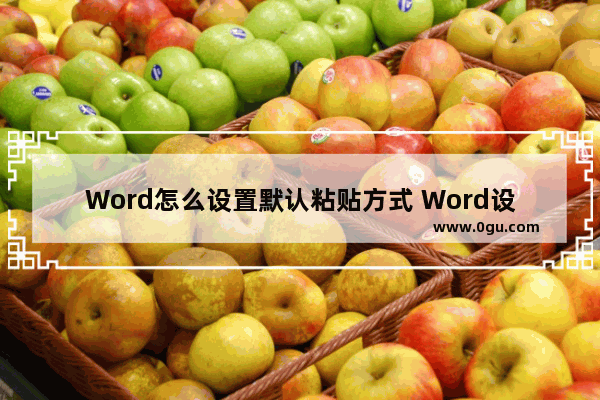 Word怎么设置默认粘贴方式 Word设置默认粘贴方式的方法