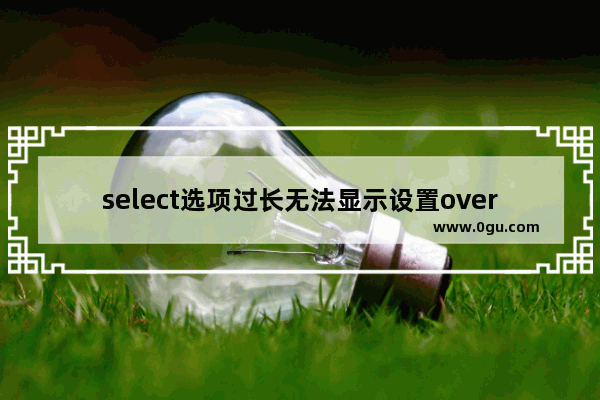 select选项过长无法显示设置overflow：hidden在IE9中不起作用