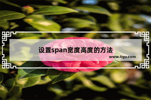 设置span宽度高度的方法