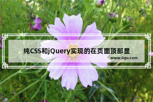 纯CSS和jQuery实现的在页面顶部显示的进度条效果2例 仿手机浏览器进度条效果