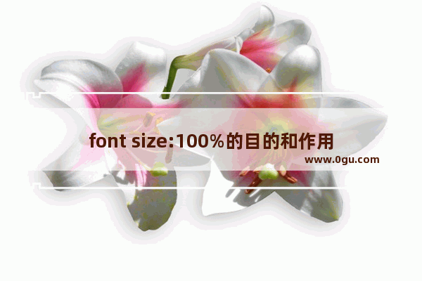 font size:100%的目的和作用是什么