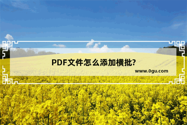 PDF文件怎么添加横批?