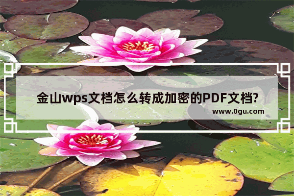 金山wps文档怎么转成加密的PDF文档?