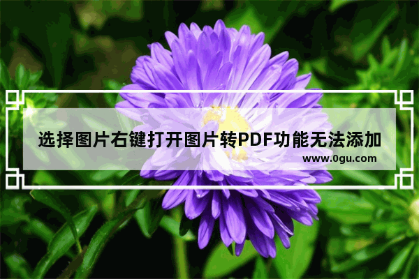 选择图片右键打开图片转PDF功能无法添加，提示文件损坏