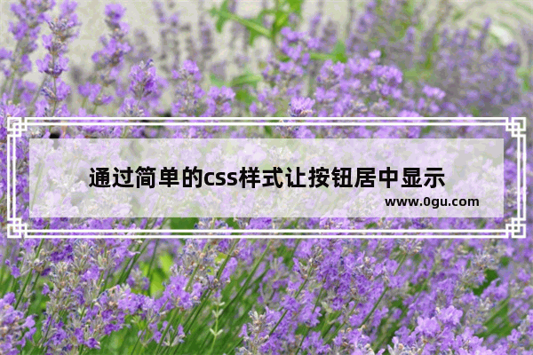 通过简单的css样式让按钮居中显示