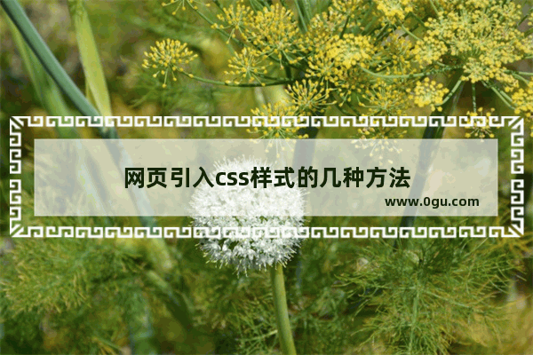 网页引入css样式的几种方法