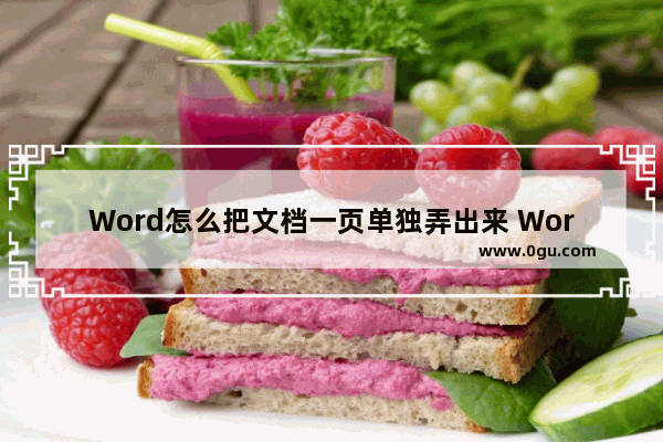 Word怎么把文档一页单独弄出来 Word把文档一页单独弄出来的方法