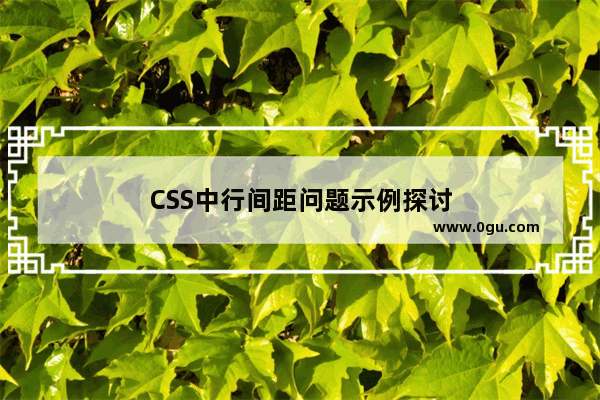 CSS中行间距问题示例探讨