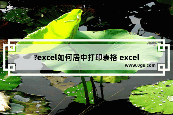 ?excel如何居中打印表格 excel居中打印表格的方法