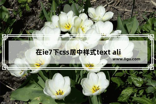 在ie7下css居中样式text align:center;偏左问题解决方法