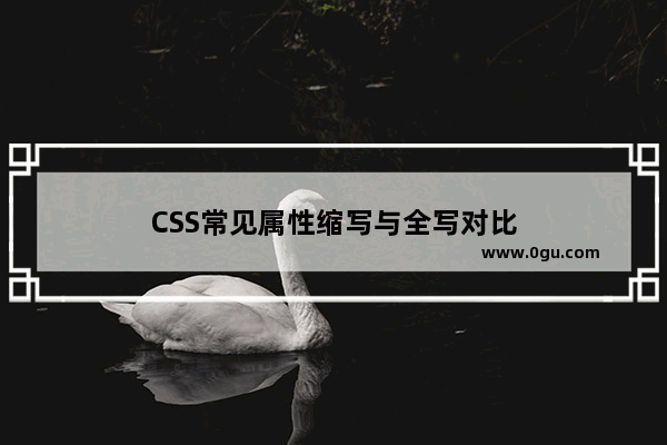 CSS常见属性缩写与全写对比