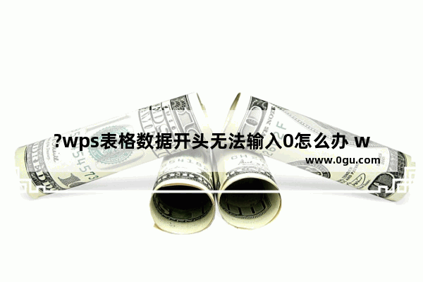 ?wps表格数据开头无法输入0怎么办 wps无法正常显示开头带0数据的解决方法