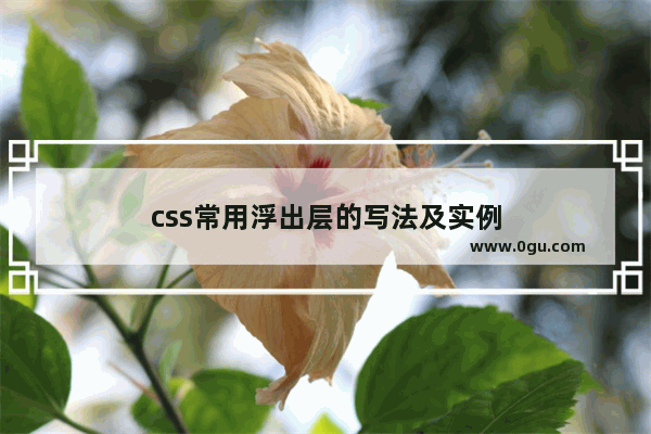 css常用浮出层的写法及实例