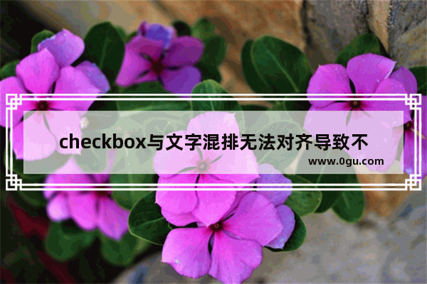 checkbox与文字混排无法对齐导致不美观的解决方法