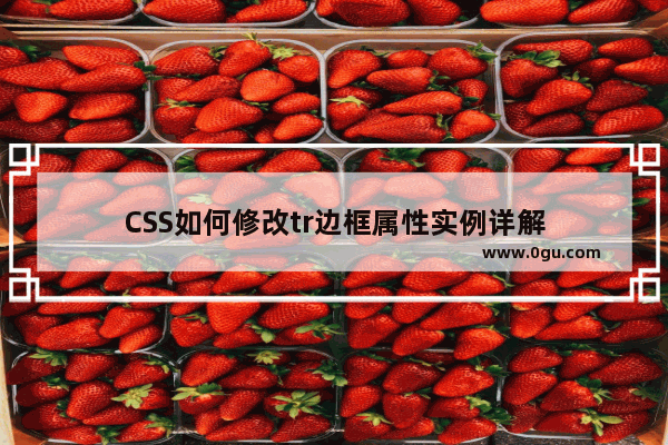 CSS如何修改tr边框属性实例详解