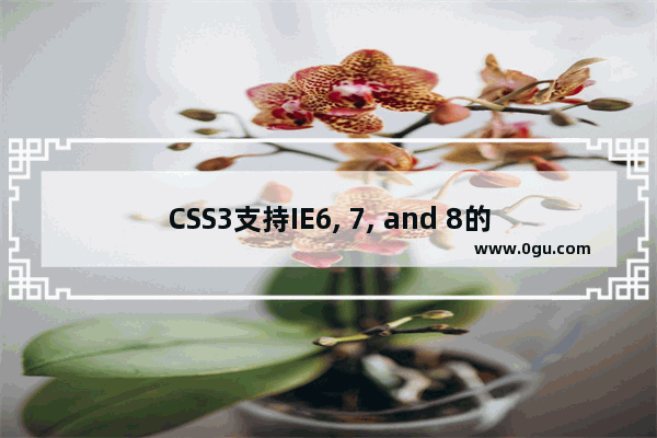 CSS3支持IE6, 7, and 8的边框border属性